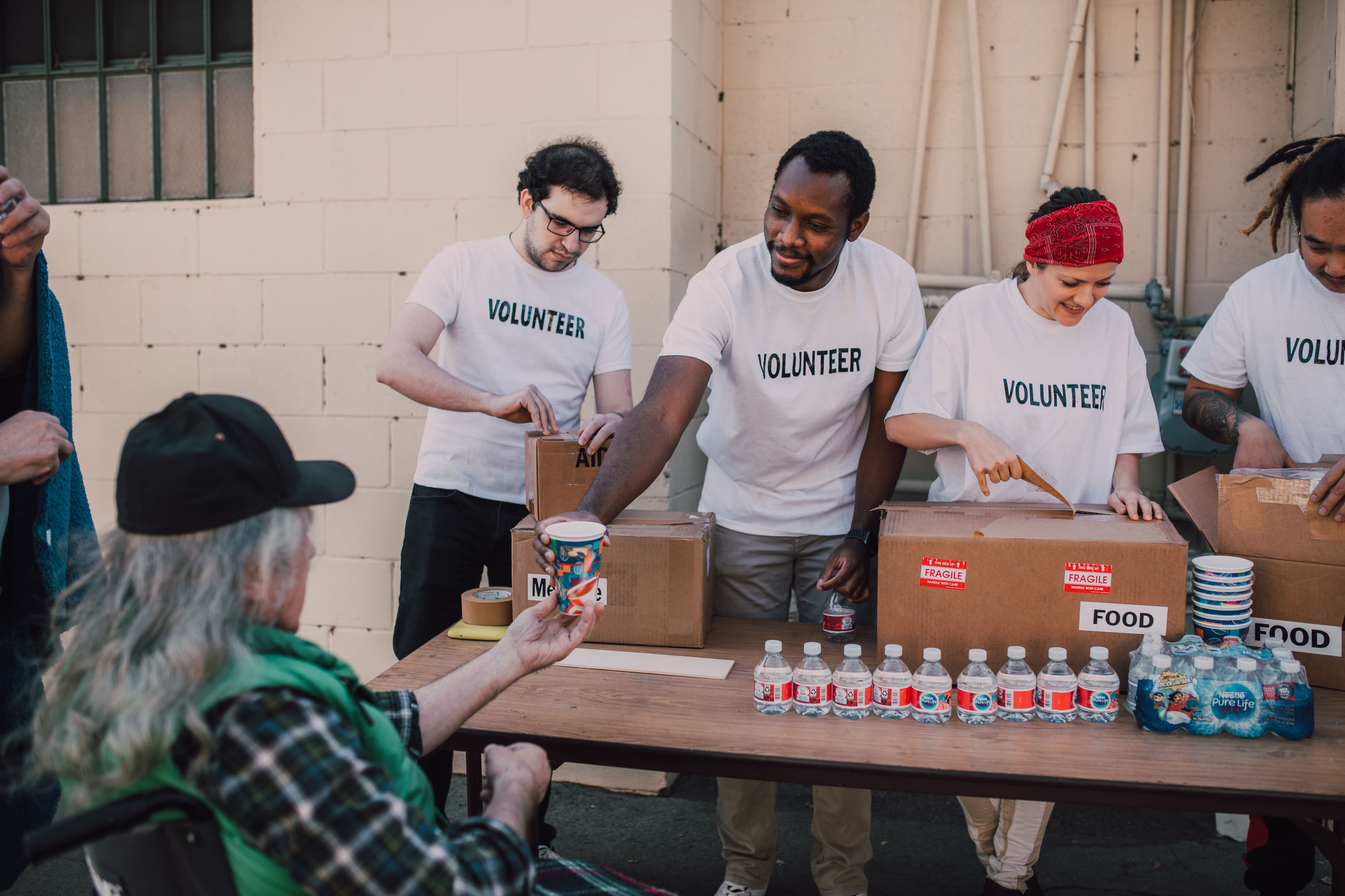 Volunteers serving their community